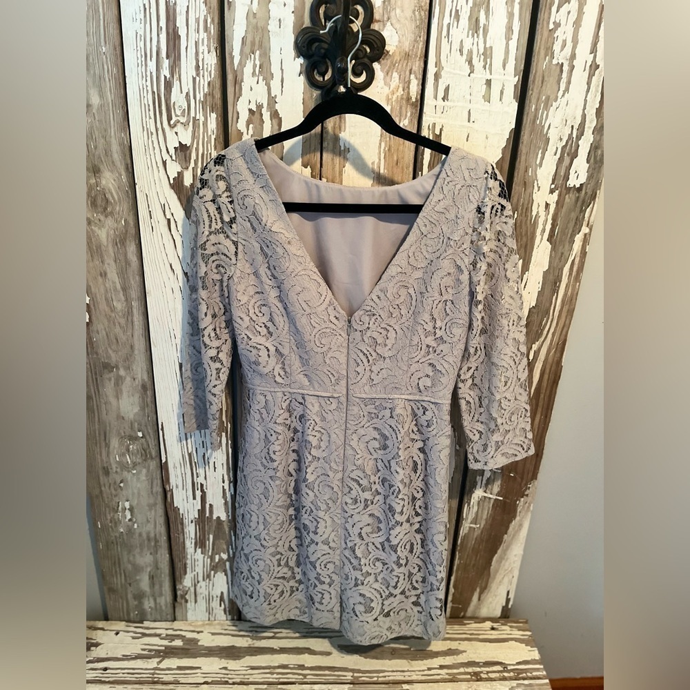 J. Crew Natalia Dress in Leavers Lace Gray Size 6P - Picture 3 of 6